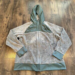 GUC The North Face Women’s Osito Hooded Fleece Jacket– Green Full Zip, Size: XL